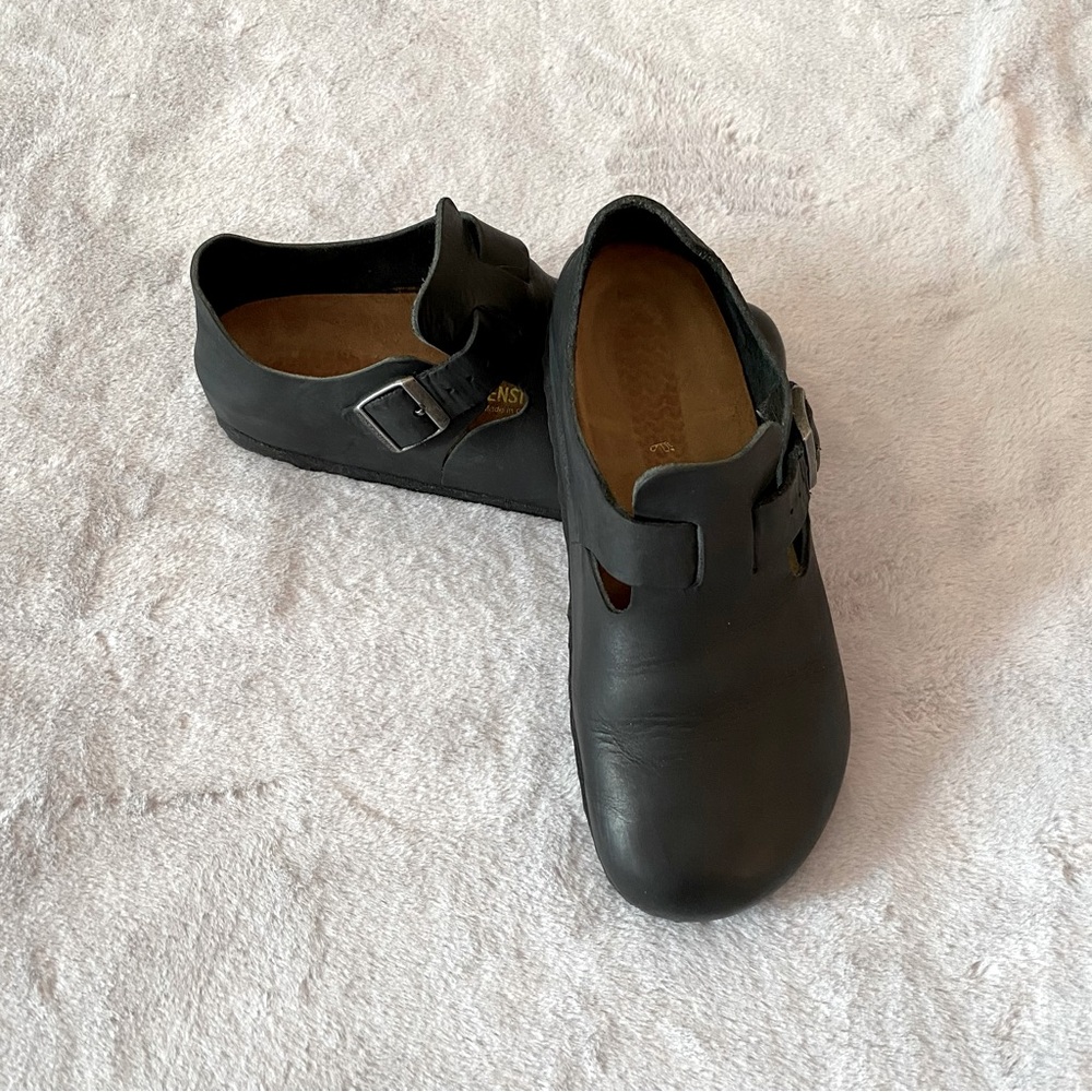 Birkenstock Black Leather Mules